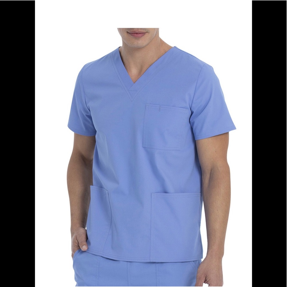 Scrub Star Unisex V Neck Top Size Large Blue Core essentials Collection New